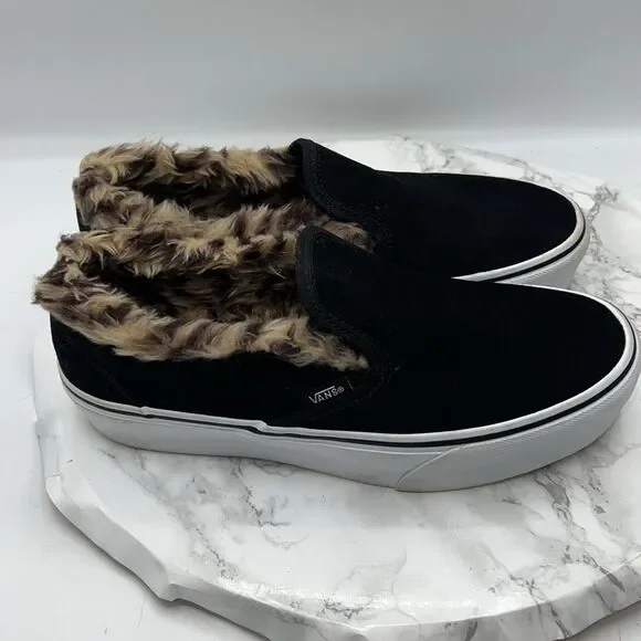 Vans Black and White Slip-On Sneakers - Picture 2 of 9